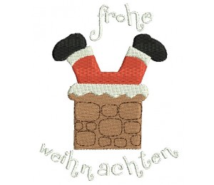 Stickdatei - Weihnachtsmann Kamin